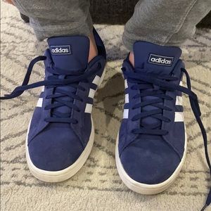 Adidas men’s navy suede cloudfoam